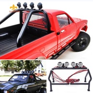 RC Car Roof Rack Roll Cage Bucket with 6 LED Lights Metal RC Car Roll Cage Bucket for RC4WD 1/10 TF2