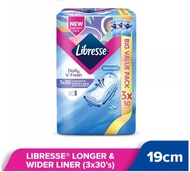 YCGOODDEAL Libresse Panty Liner Daily V-Fresh Longer / Wider Liner Maxi Wing 24cm (3x16s) / Night Extra Long Wing (3x12s) / Wider Back Night Extra Long Wing (3x10s) / Slim Panty Liner (3x32s)