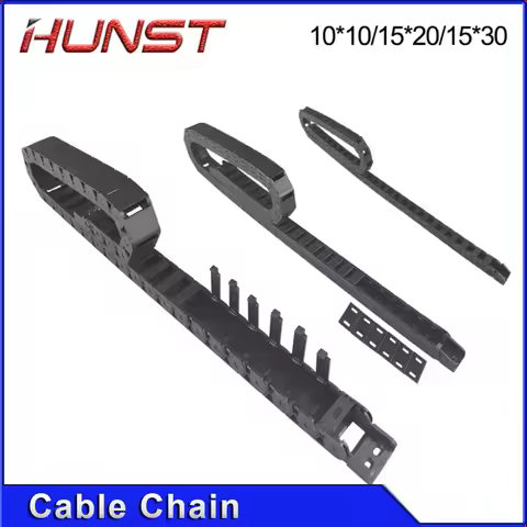 HUNST Cable Chain 7*7 10*10 15*20 15*30mm 1M Non-opening Semi-enclosed Plastic Drag Chain Drive Drag