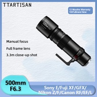 TTartisan 500mm F6.3 Manual Focus Full Frame Telephoto Photography Camera Lens For Canon RF EF Sony 