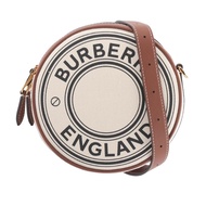 BURBERRY Louise 徽標圖案棉質圓餅包_展示品（自然色/棕褐色）_廠商直送