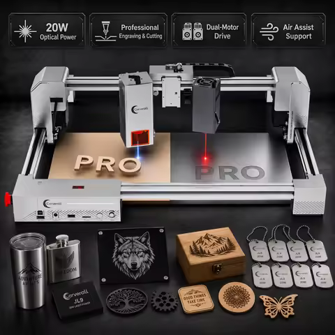 Carverall JL9 20W Laser Engraver Cutter with 1064nm IR Module 300x300mm Dual-Laser Engraving Machine