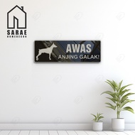 ACRYLIC SIGNAGE WARNING SIGN "THE DOG IS FIERCE!" 30X10CM HORIZONTAL CUSTOM COLOR LASER CUT ArdStore