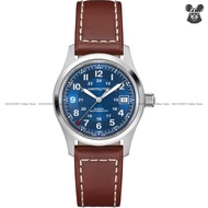 HAMILTON H70455540 Men's Analog Watch KHAKI FIELD Date 24-Hour Automatic 38mm Leather Strap Blue Bro