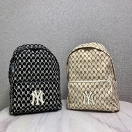 NY雙肩包新款老花聯名滿標刺繡旅行背包大容量學生mlb書包