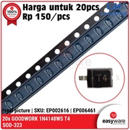 20pcs Diode 1N4148 SOD-323 1N4148WS T4 SOD-323 Switching Diode 1N4148 SMD