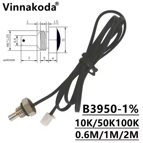 10K M8 hexagonal probe NTC thermistor temperature sensor 1.25 thread B3950 50/100K