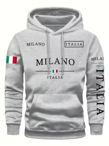 ITALIA MILANO Men Women Hoodie Outdoor Street Casual Sports Vacation Trend Spring Autumn Winter Coup