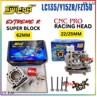 COMBO SET SWIPOH LC135 Y15ZR FZ150 Extreme R Super Block 62mm + Racing Head rocker arm 22mm 25mm 22/