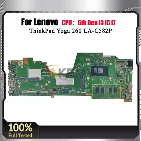 LA-C582P Laptop Mainboard For Lenovo ThinkPad Yoga 260 with i5 i7 6th Gen 8GB RAM Laptop Motherboard
