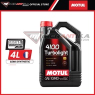 MERANTIKA | MOTUL 4100 Semi Synthetic Turbolight 10W40/Power 15W50 4L Car Engine Oil