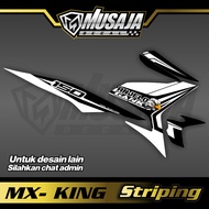 HITAM PUTIH Striping mx king Transparent uv/non Transparent Black White Eagle simple custom