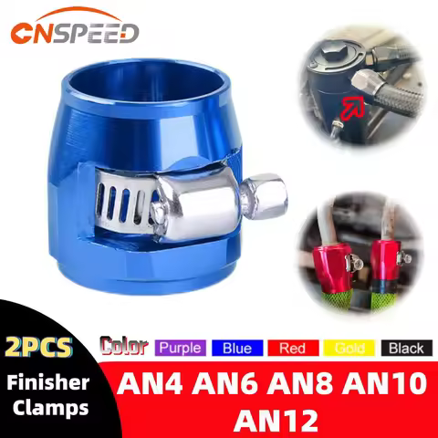 2PCS Oil Finisher Clamps AN4 AN6 AN8 AN10 AN12 Fitting Fuel Pipe Clip Oil Water Tube Mesh Hose Clamp