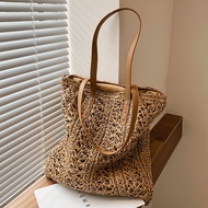 Fashion Straw Woven Large Capacity Shoulder Shopping Bag Women Vacation Beach Handbag Purse Bohem