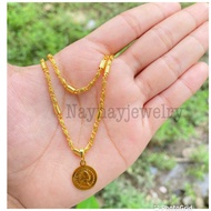 45 cm dollar coin bamboo necklace