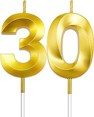 30th Birthday Decorations for Men, Gold 30th Birthday Candles, 30th Birthday Gifts Men Women 30 Year