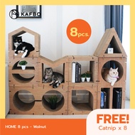KAFBO Cat Scratching Furniture HOME 8 pcs Set – Walnut ที่ลับเล็บแมว ที่ฝนเล็บแมว ที่ข่วนเล็บแมว ที่