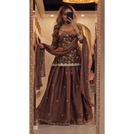 Heavy Fandy Silk Top Lehenga with Dupatta ( Skirt Semistitch) M-XXL JULY25