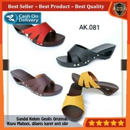 Gelis Kelom Sendal, Geulis Tasik, Ladies Wedges Sandals, Wood Mompah, Code AK.081 COD