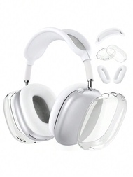 3入組AirPods Max保護套，實色透明柔軟矽膠耳機套，適用於蘋果 Max 頭戴式耳機