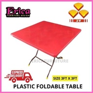 Erica Foldable Square Plastic Table 3V Original Brand 3 Feet / Good Steel Leg / Meja Lipat / Meja Makan