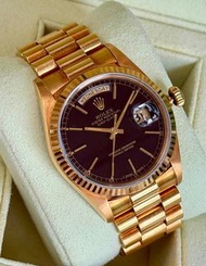 勞力士 金錶 Day-Date 18K 啡面18238可上行交收加$1000(1996年表)少帶