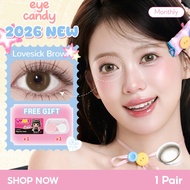 [0.00~-6.00] Eyecandy Contact Lens With Power Natural Lovesick Brown Korea Contact Lenses Big eyes