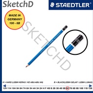 Pencil 6B Staedtler Mars Lumograph Pencil 100 - 6 B Blue