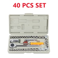 40 Pcs Combination Socket Ratchet Wrench Motor Repair 40 Spanner Socket Set L Shape Spanner Box Set 