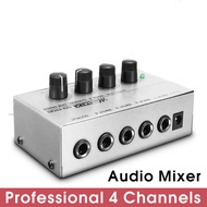 Portable 12V for Ultra-compact 4 Channel Music Mixing Audio Sound Mixer DJ Console DJ Mezclador For Audio PC Karae