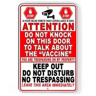 CIFbuy No Trespassing Keep Out Sign Metal Door Decor Fade Resistant Outdoor