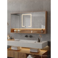 BOLENBolun Custom IntelligenceLEDMirror Cabinet with Lamp Wall-Mounted Bathroom Mirror Storage Cabinet Bathroom Mirror W