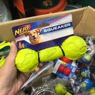 ของเล่นสุนัข Nerf Dog Squeaker Dumbbell ของเล่นสุนัขขัดฟัน ยางขัดฟันสำหรับสุนัข