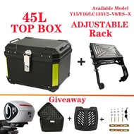 【COMBO SET】 Y15 Y16 LC135 V1-V8 RS150 RSX150 NMAX V2 VARIO Foldable Adjustable Heavy Duty Top Box Ra