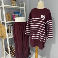 ONE SET WOMEN'S 7 SLEEVE/ 8 STRIPES LOGO NUMBER 68 LATEST TRANDING Women Set Clothes 2 Piece Set Wom