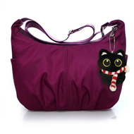 INV Banana Nylon Waterproof Soft Stylish Casual Sling Shoulder Bag With Fur Cat Keychain