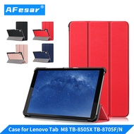 Lenovo Tab M8 8 inch protective shell tri-fold bracket ultra-thin PU leather case for M8 HD TB-8505F