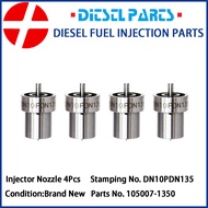 หัวฉีด4ชิ้น105007-1350 DN10PDN135 NP-DN10PDN135สำหรับ Mitsubishi Delica Pajero 4M40 2.8L (T) ME20184