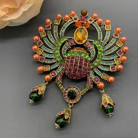 Timeless Wonder Fancy Zirconia XL Spider Brooch Pins for Women Designer Jewelry Gown Runway Rare Lux