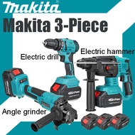 Makita 3-Piece Power Tools Set Cordless 128V Electric Cordless Angle Grinder Electric Drill Electric Hammer Set Brushless Cordless Power Tools Set One Year Warranty