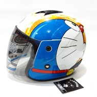 Mds R3 junior doraemon D face White Children's Helmet biru