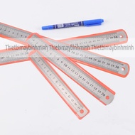 STEEL ruler 1mm thick, 27mm wide, 2-sided stainless INCH and CM, straight leaf ruler 20cm to 1 meter
