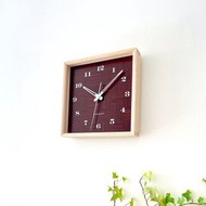 Muku square clock 4 硬楓木 木紋錶盤 (km-144HM) 掛鐘 日本製造