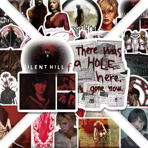 54PCS Silent Hill Stickers Suspense Horror Movies Cartoon Sticker Waterproof Decoration Fridge Lapto