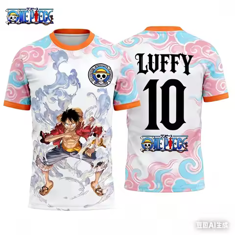 Latest One Piece Luffy Battle Form Multiple Rika Jersey Style Tops 3D Men's, Women's and Children's 