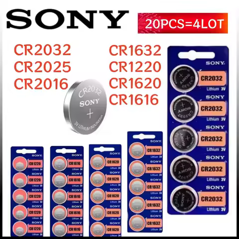 NEW 20Pcs Original For SONY CR2032 battery CR2025 CR2016 CR2032 CR2025 CR2016 CR1616 CR1632 CR1220 3