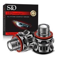 H11 LED Project Headlight Car Lamp 9006 HB4 9005 HB3 LED Bulb Projector Lens Devil Angel Eyes H8 Fog