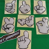 3D FLEXIBLE RAISED FINGER SYMBOL STICKER