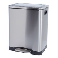 長方形不銹鋼防指紋靜音分類垃圾桶 (15L+15L)