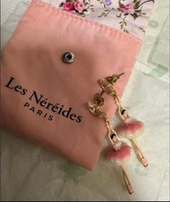 全新 法國 Les Nereides 芭蕾舞 耳環  粉紅閃粉裙